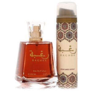 Lattafa Raghba by Lattafa Eau De Parfum Spray Plus 1.7 Oz Deodorant Spray (Unboxed) 3.4 oz for Men Lattafa Raghba by Lattafa Eau De Parfum Spray Plus 1.7 Oz Deodorant Spray (Unboxed) 3.4 oz for Men